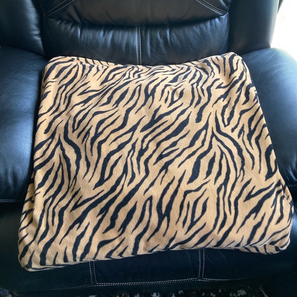 Large Tan & Black Animal Print Soft & Fluffy Floor Pillow - Picture 3 of 11